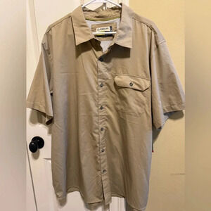 Magellan Outdoors Loose Fit Khaki Shirt Sleeve Men’s Shirt Sz 2XL
